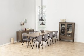 stolička BALTEA zamat tmavo sivý / nohy čierne - moderná do obývacej izby / jedálne