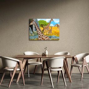Obraz - Žirafia rodina (70x50 cm)