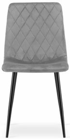 Set dvoch jedálenských stoličiek TURIN zamatové svetlosivé