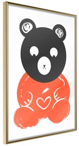 Artgeist Plagát - Thoughtful Bear [Poster] Veľkosť: 30x45, Verzia: Zlatý rám
