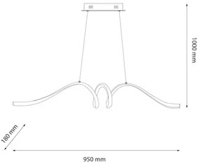 LED Luster na lanku LOOP LED/28W/230V čierna