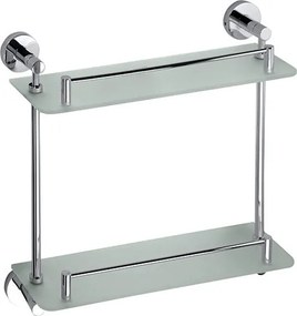 Bemeta Design OMEGA: Polička, 400 mm, dvojitá, sklo - 104202122