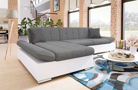 Rohová sedacia súprava Magnir, Dostupné poťahy: ekokoža Soft 017 + Lux 06 + Lux 05, Strana: ľavá