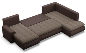 Sedacia súprava FORESTA v tvare U, pravá hnedá / cappuccino
