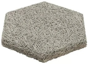 Fibrotech Akustický obkladový panel Hexagon, biely cement, drevitá vlna, 250 × 289 × 25 mm, signálna sivá, 18 ks