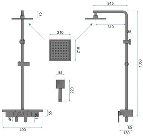 REA-P0636 - Sprchová súprava BRAVO matná čierna