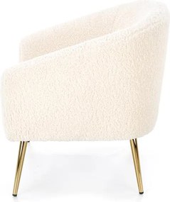 Relaxačné kreslo Goldie (krémová + zlatá). Vlastná spoľahlivá doprava až k Vám domov. 1039475