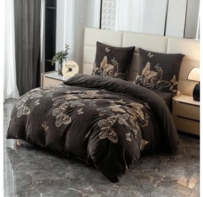 Obliečky mikroplyš BUTTERFLYA hnedé Rozmer obliečky: 70 x 80 cm | 140 x 200 cm