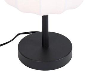 Japandi stolná lampa čierna s bielou - Madleine