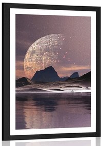 Plagát s paspartou futuristická krajina - 60x90 white