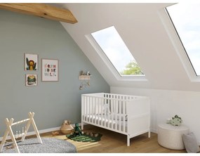 Biela postieľka z masívneho dreva 70x140 cm Alkmaar – Germania