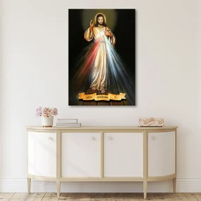 Gario Obraz na plátne Božie milosrdenstvo "Ježišu, dôverujem Ti" Rozmery: 60 x 90 cm