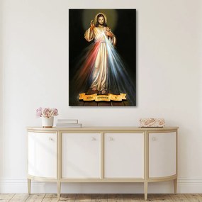 Gario Obraz na plátne Božie milosrdenstvo "Ježišu, dôverujem Ti" Rozmery: 80 x 120 cm