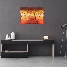 Sklenený obraz - Africká savana (70x50 cm)