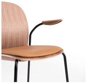 Hnedé/koňakovohnedé jedálenské stoličky v súprave s podrúčkami/stohovateľné 2 ks v dekore orecha Book – Gazzda