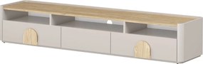 TV stolík Amilio 200 cm - kašmírová / dub olejovaný / dub svetlý