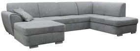 Rozkladacia rohová sedacia súprava s úložným priestorom do U SERPA pravá sivá