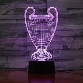 3Dmix 3DL-WD020 – 3D LED nočná lampa - Pohár pre víťazov (Trofej) (Wood)