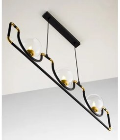 Jupiter 1990 - Luster na lanku HANZA 3xG9/10W/230V čierna/zlatá