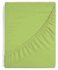 Napínacie prestieradlo na posteľ - Zelené hladké bavlnené prestieradlo Standard 140/240