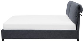 Čalúnená vodná posteľ 160 x 200 cm sivá BELFORT Beliani