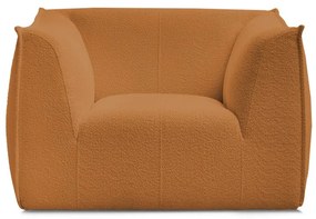 Kreslo z textílie buklé v horčicovej farbe Giorgia – Bobochic Paris