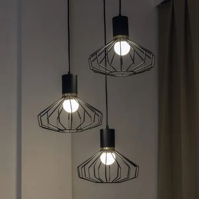 Luster na lanku SOLANO 3xE27/15W/230V čierna/zlatá