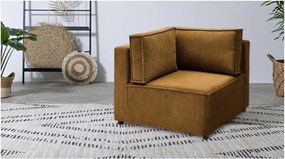 Menčestrový modul pohovky (variabilný) v horčicovej farbe Nihad modular – Bobochic Paris