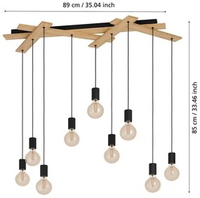 Eglo 43641 - Luster na lanku MONMOUNT 9xE27/40W/230V