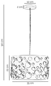 ONLI - Závesný luster BOLLICINE na lanku 1xE27/15W/230V biela