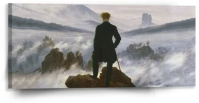 Sablio Obraz Pútnik nad morom hmly - Caspar David Friedrich - 110x50 cm