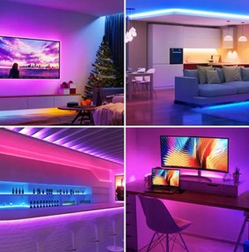 BERGE Digitálny pásik LED - RGB - IP20 - 5m - dúhový efekt