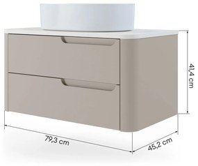 Závěsná umyvadlová skříňka s deskou Zora 79,3 cm kašmírová