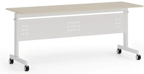 Mobilný stôl PRIMO MOBI, 180x60 cm, biela podnož, breza