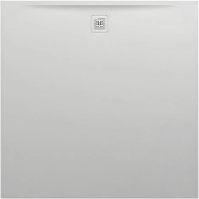 LAUFEN Pro štvorcová sprchová vanička z materiálu Marbond, odtok na boku, 1500 x 1500 x 40 mm, svetlá šedá, H2139530770001