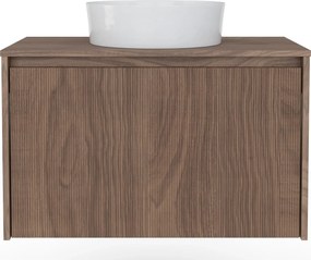 Závěsná skříňka pod umyvadlo Pezzo 80 cm s deskou ořech