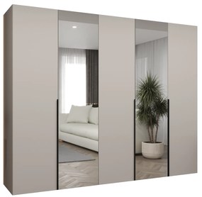 Šatníková skriňa 250 cm Alice 2 (kašmír + čierna). Akcia -20%. Vlastná spoľahlivá doprava až k Vám domov. 1126187