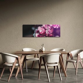 Obraz kvetov stromov (s hodinami) (90x30 cm)