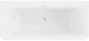 Mexen Volta, voľne stojaca nástenna vaňa 150 x 75 cm, biela, brúsená oceľ prepad, 51131507500-97