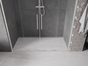 Mexen Velar L Duo, posuvné sprchové dvere do otvoru 200 cm, 8mm číre sklo, brúsená oceľ, 871-200-003-02-97