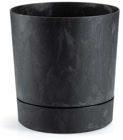 PLASTOVÝ KVETINÁČ AZALEA 17,5X18,5 CM IMITÁCIA BETÓNU ČIERNA