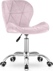 Set do pracovne ZARIMO stôl 80x40 cm biely + kreslo AVOLA VELVET ružové