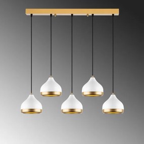 Luster na lanku YILDO 5xE27/40W/230V biela/zlatá
