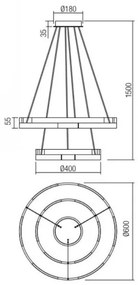 Redo 01-3179 - LED Stmievateľný luster na lanku CASTLE LED/60W/230V čierna