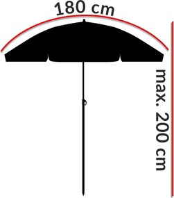 Plážový slunečník Cyprusa 180 cm červený