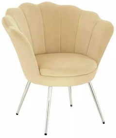 LuxuryForm DESIGN Kreslo FREY VELUR so striebornými nohami - medové