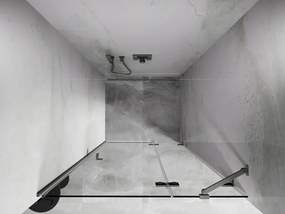 Mexen, Mexen Lunar pravé otočné sprchové dvere 90 cm, transparentné, brúsený nikel - 834-090-000-97-00-P