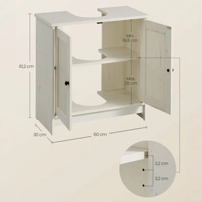 Kúpeľňová skrinka biela AUK-E1155 WT