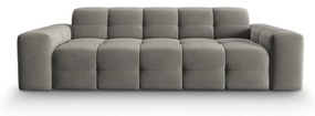 Sivá zamatová pohovka 222 cm Kendal - Micadoni Home