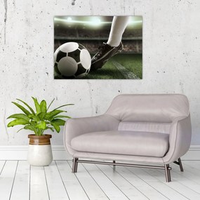 Sklenený obraz - Futbalová lopta (70x50 cm)
